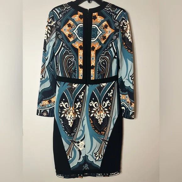 ETRO Paisley Print V-Neck Bohemian Shift Dress - Picture 5 of 8